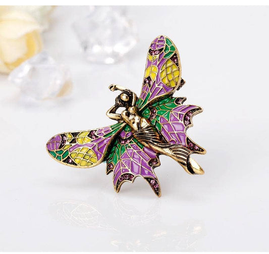 Fairy Winged Brooch - Spiral Circle