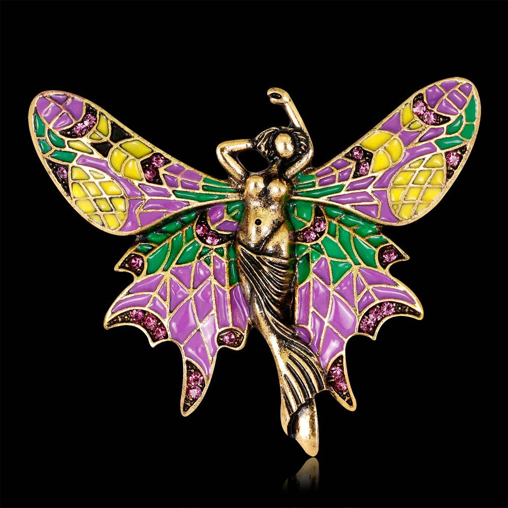 Fairy Winged Brooch - Spiral Circle