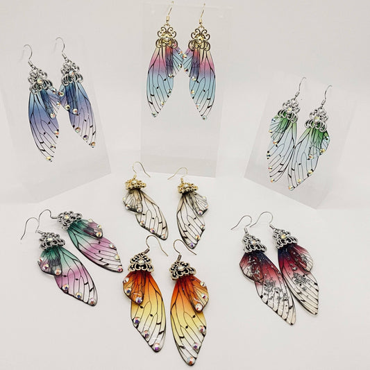 Fairy Wings Earrings - Spiral Circle
