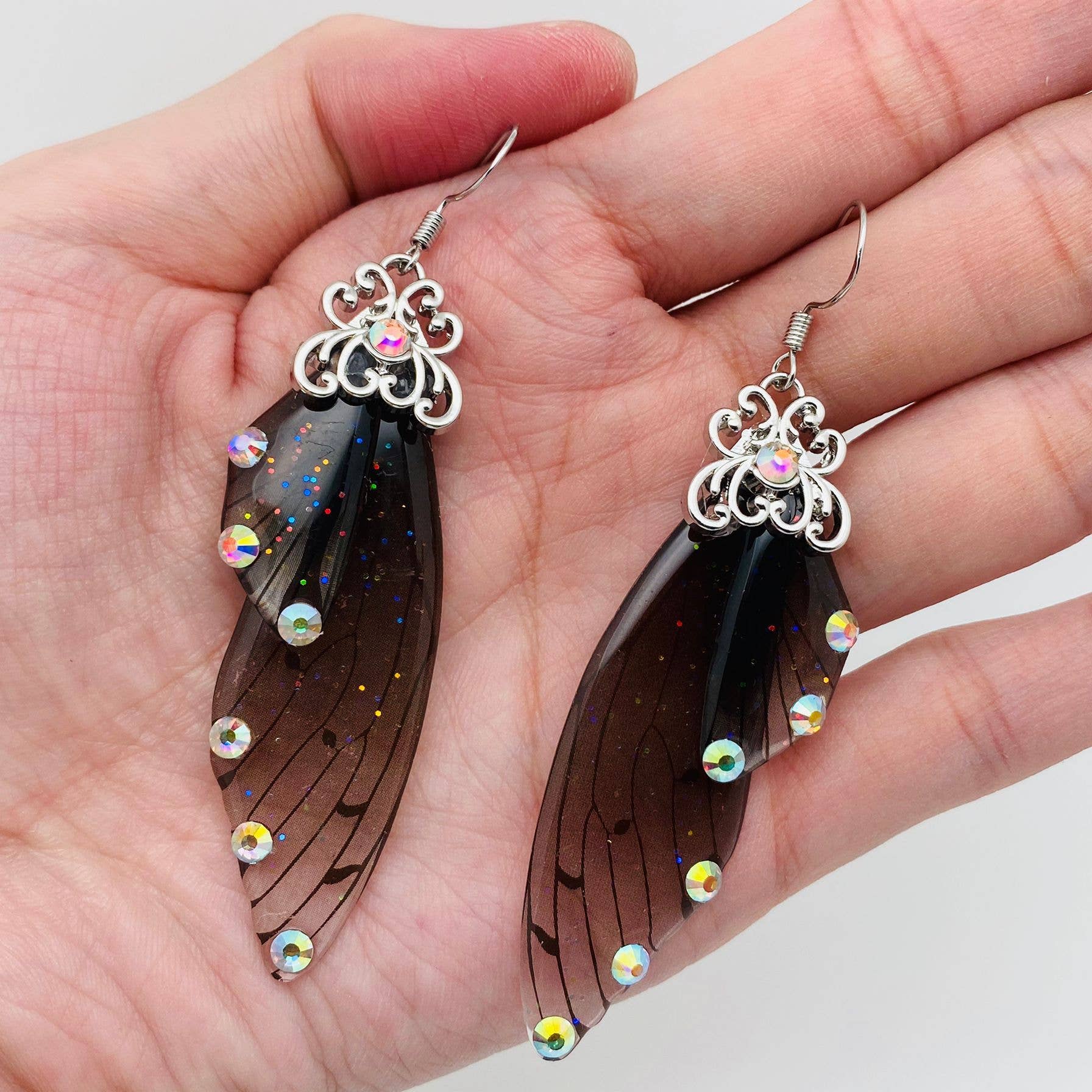 Fairy Wings Earrings - Spiral Circle