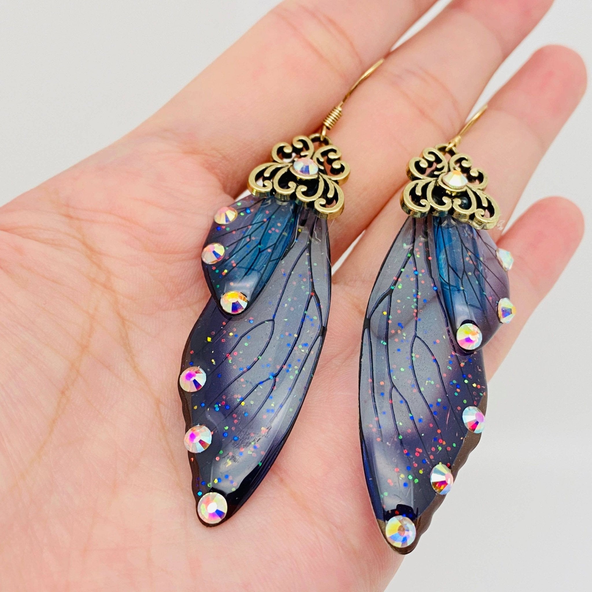 Fairy Wings Earrings - Spiral Circle