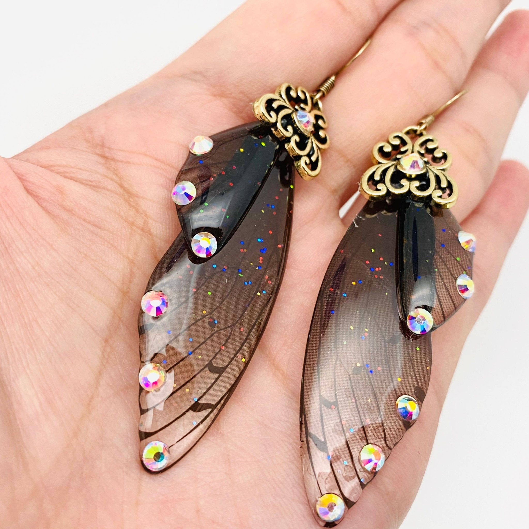 Fairy Wings Earrings - Spiral Circle