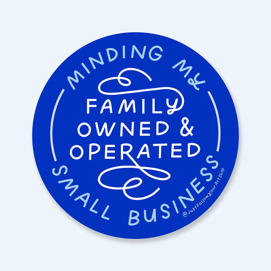 Family Owned Sticker - Spiral Circle