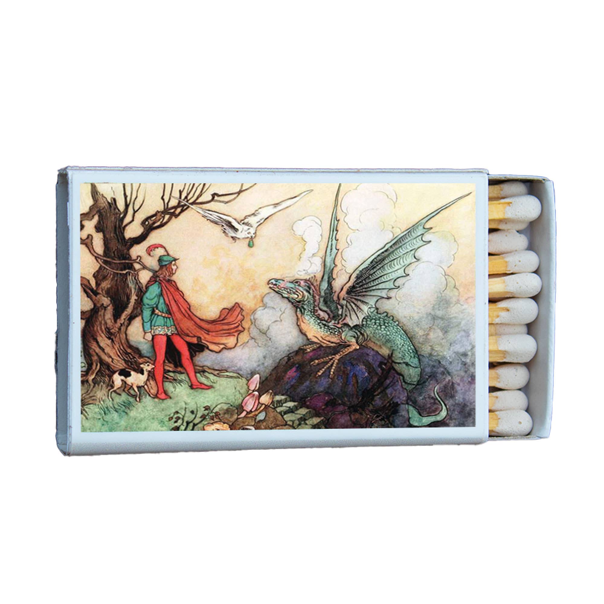 Fantasy Dragon Greeen Matchbox | Candle Acc - Spiral Circle