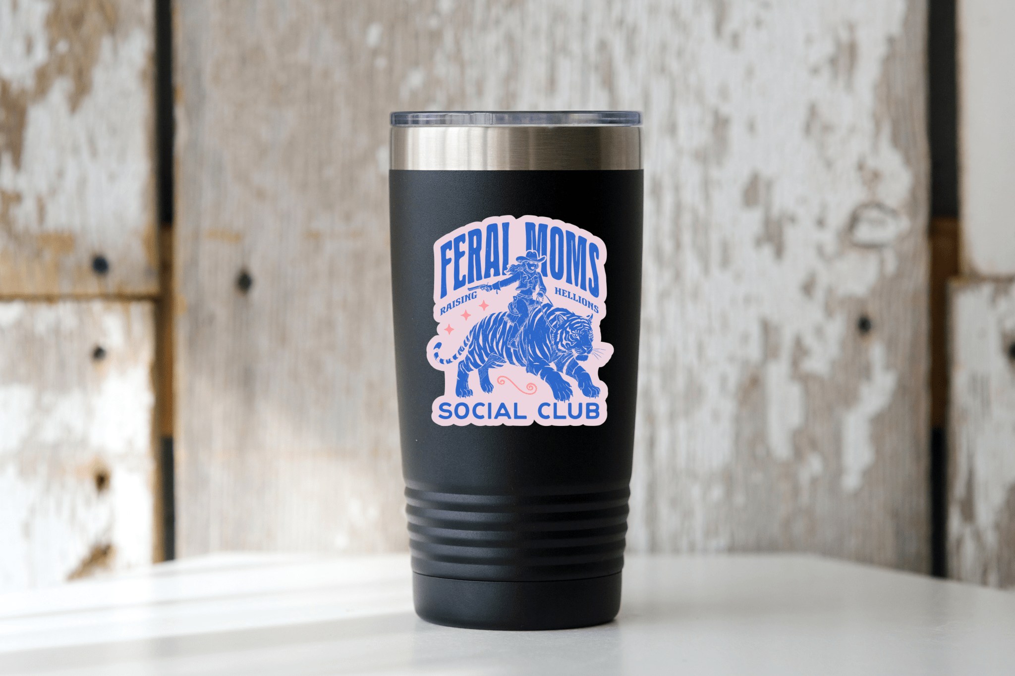 Feral Moms Social Club Sticker - Spiral Circle