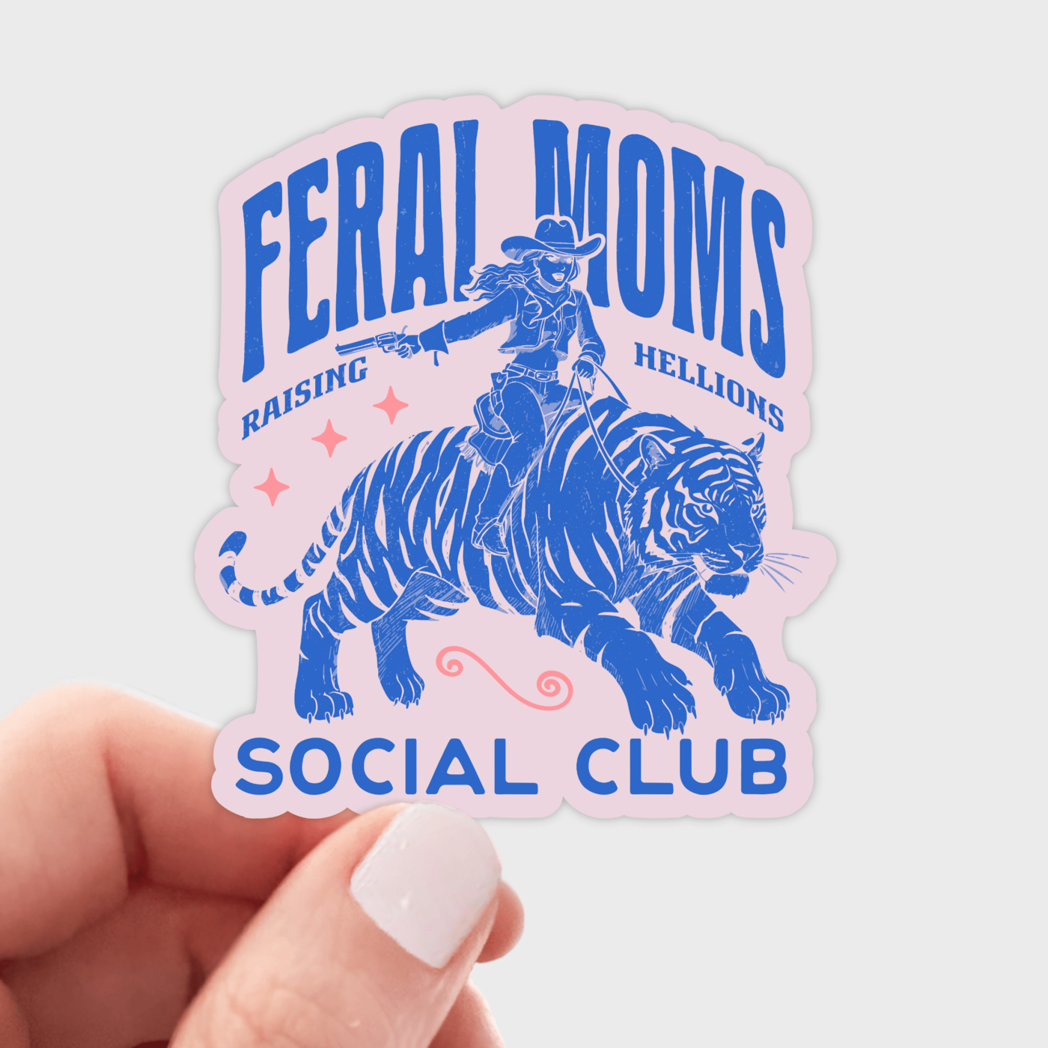 Feral Moms Social Club Sticker - Spiral Circle