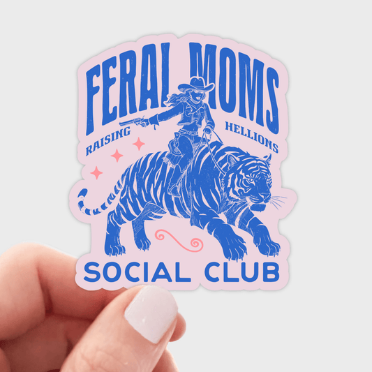 Feral Moms Social Club Sticker - Spiral Circle