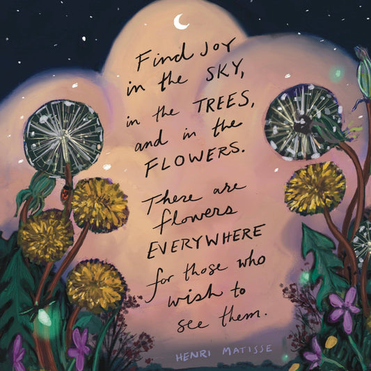 "Find Joy in the Sky" Henri Matisse Quote Card | Everyday Card - Spiral Circle