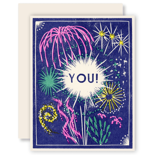 Fireworks For You Celebration Card - Spiral Circle