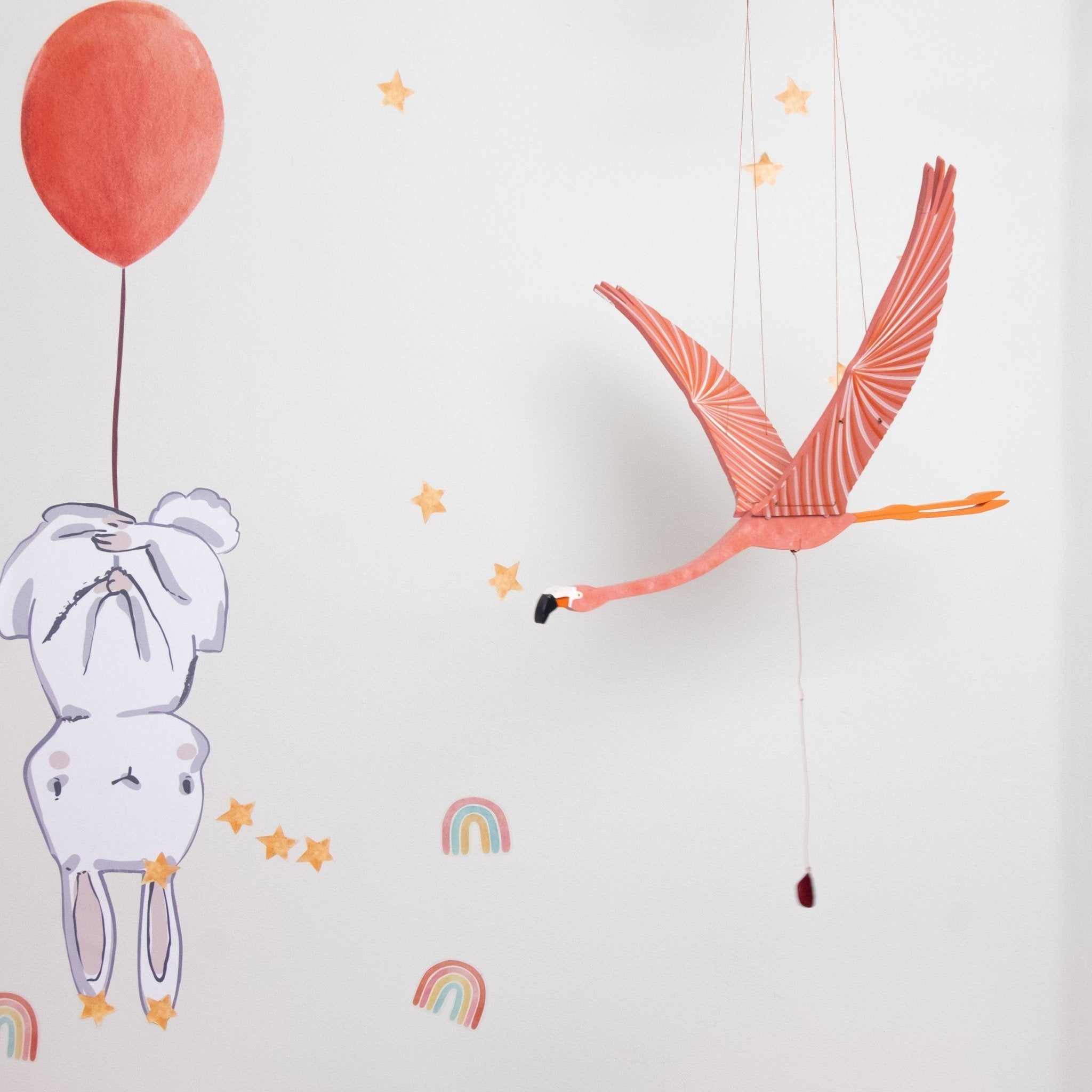 Flamingo Flying Mobile - Spiral Circle