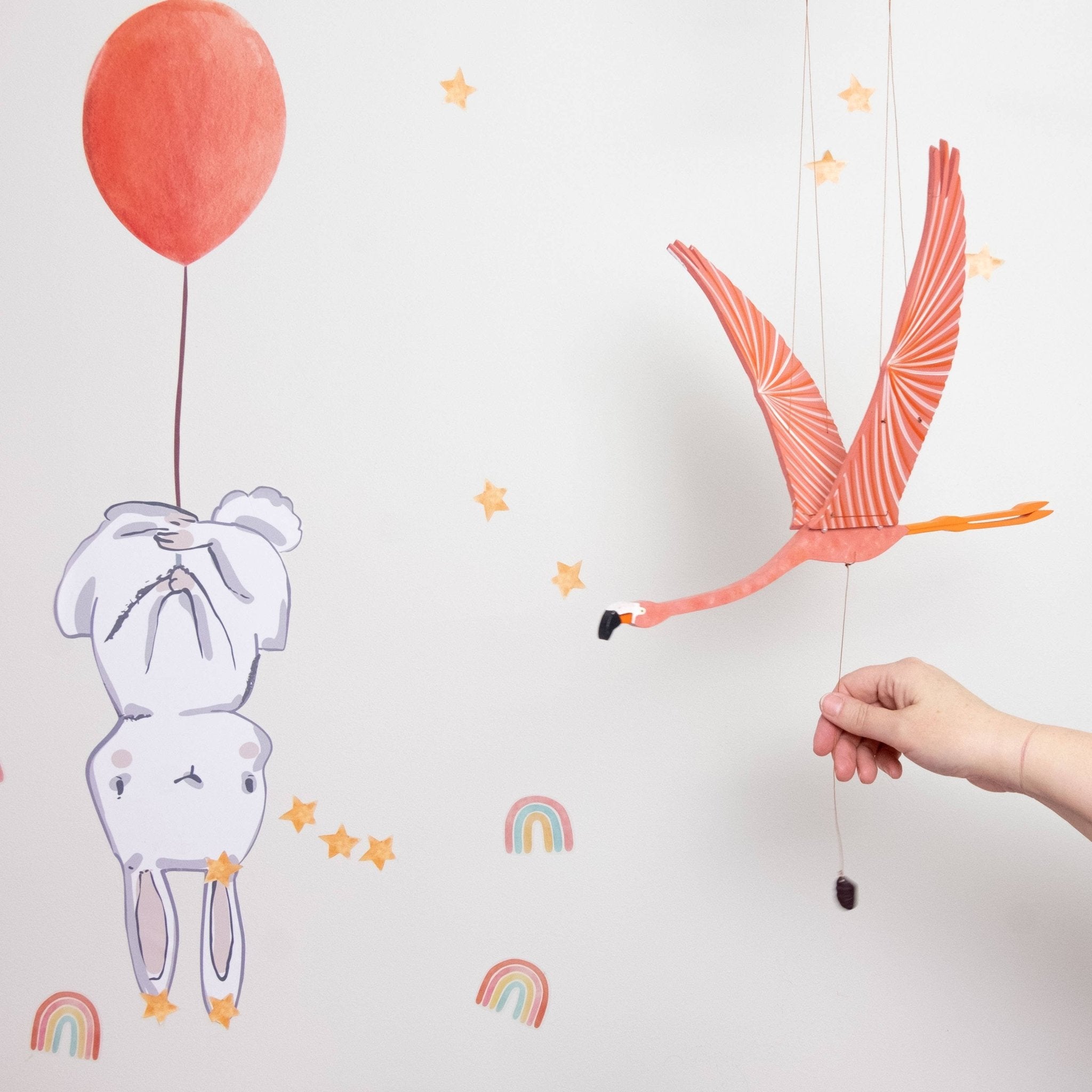 Flamingo Flying Mobile - Spiral Circle