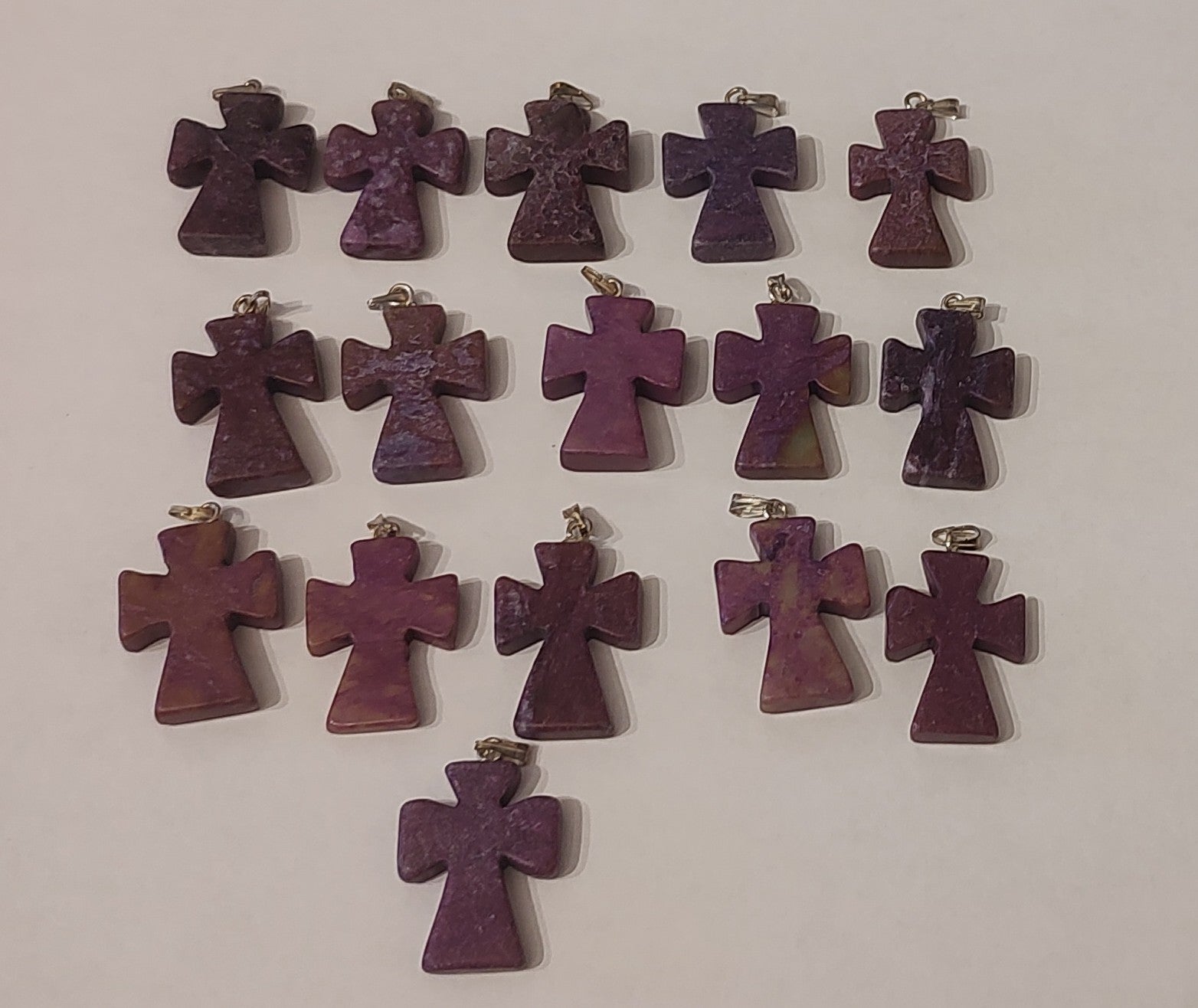 Flared Cross Jasper Pendant | Purple - Spiral Circle