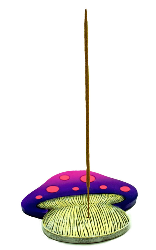 Flat Mushroom Incense Burner - Spiral Circle