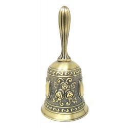 Floral Design Altar Bell Alloy - Bronze Finish - Spiral Circle
