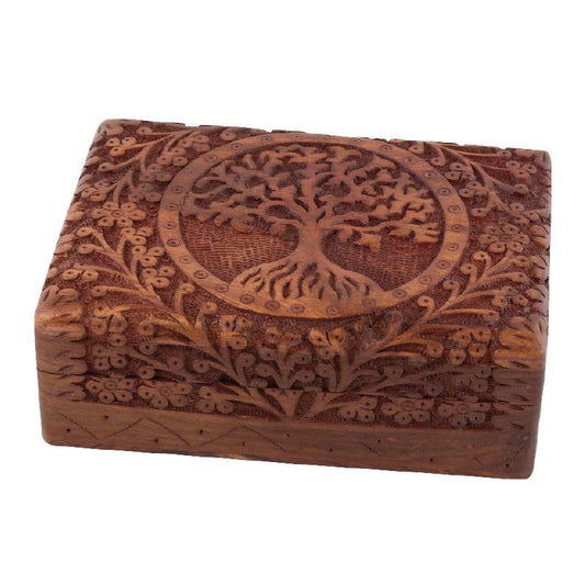 Floral Tree Of Life Box - Spiral Circle