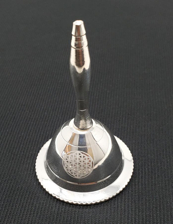 Flower of Life Silver Plated Altar Bell - 3