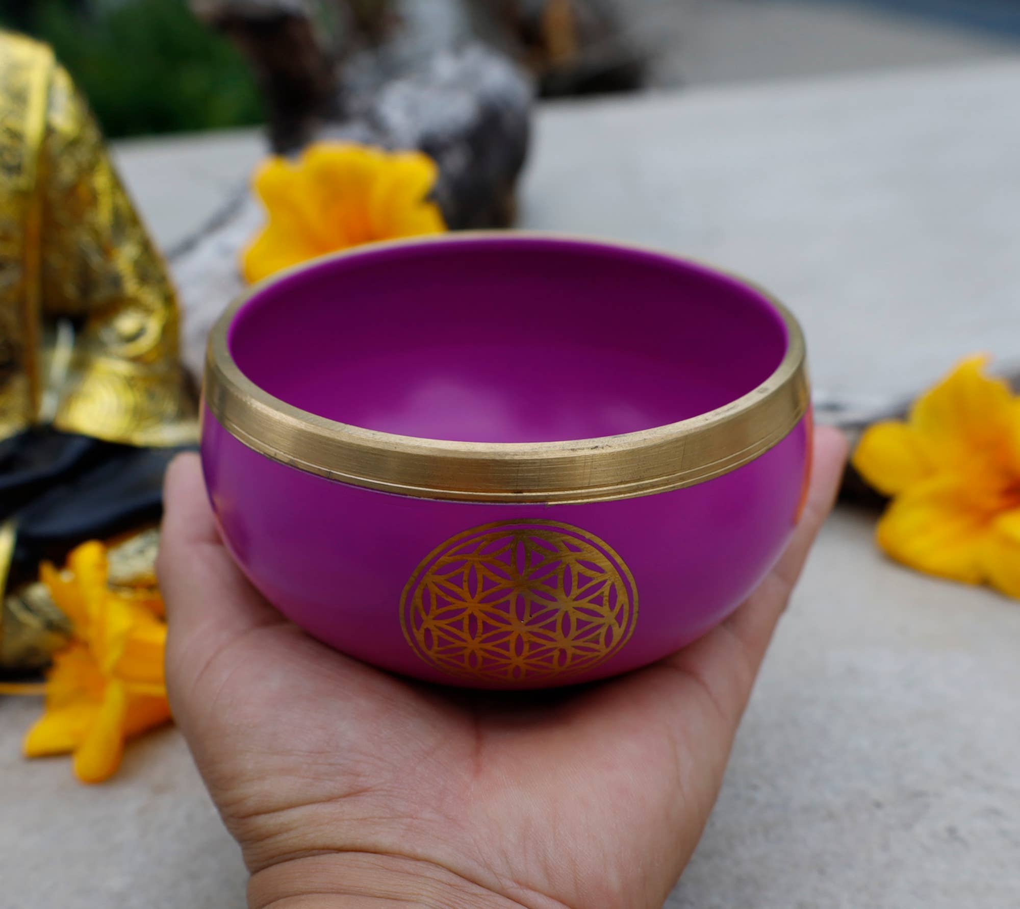 Flower Of Life Singing Bowl - Spiral Circle