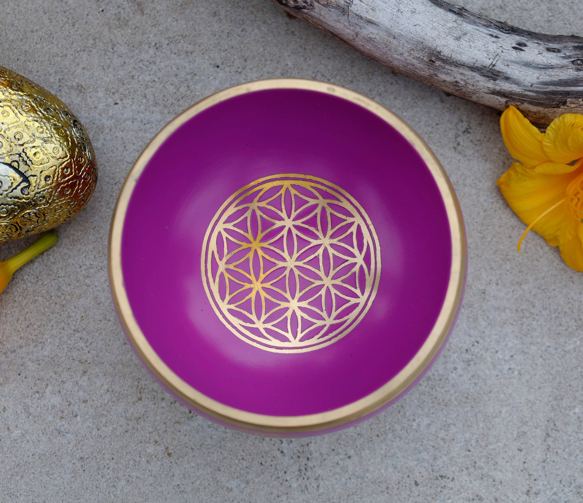 Flower Of Life Singing Bowl - Spiral Circle