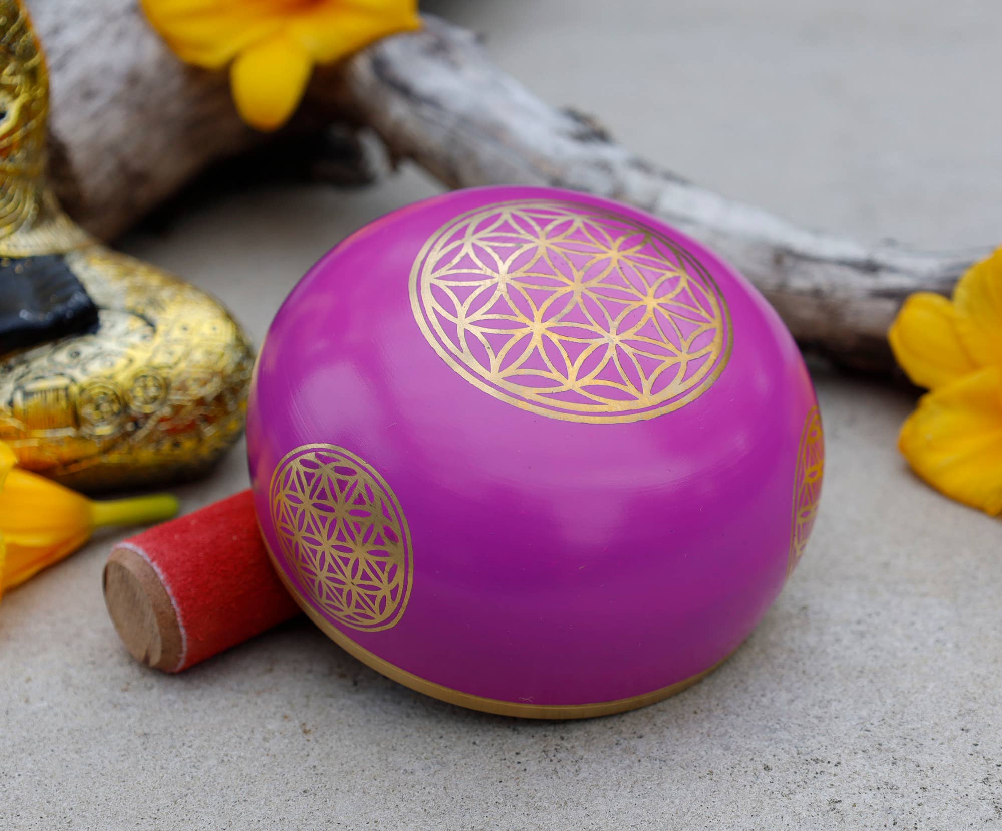 Flower Of Life Singing Bowl - Spiral Circle