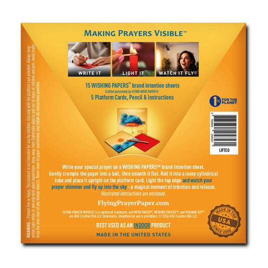 Flying Prayer Paper LIFTED | Prayer Gift | Wish Kit - Spiral Circle