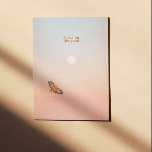 FOCUS ON THE GOOD - CARD - OMBRE SUNRISE - POSTCARD - Spiral Circle