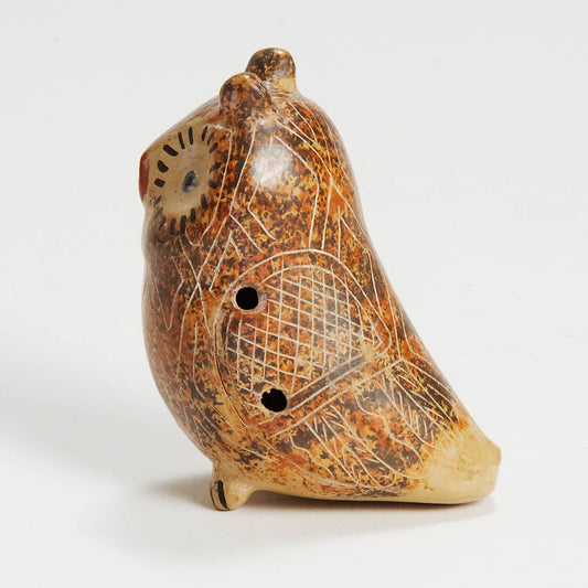 Folk Art Owl Ocarina - Spiral Circle