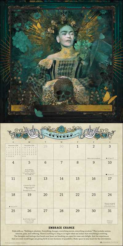 For the Love of Frida 2026 Wall Calendar by Angi Sullins - Spiral Circle