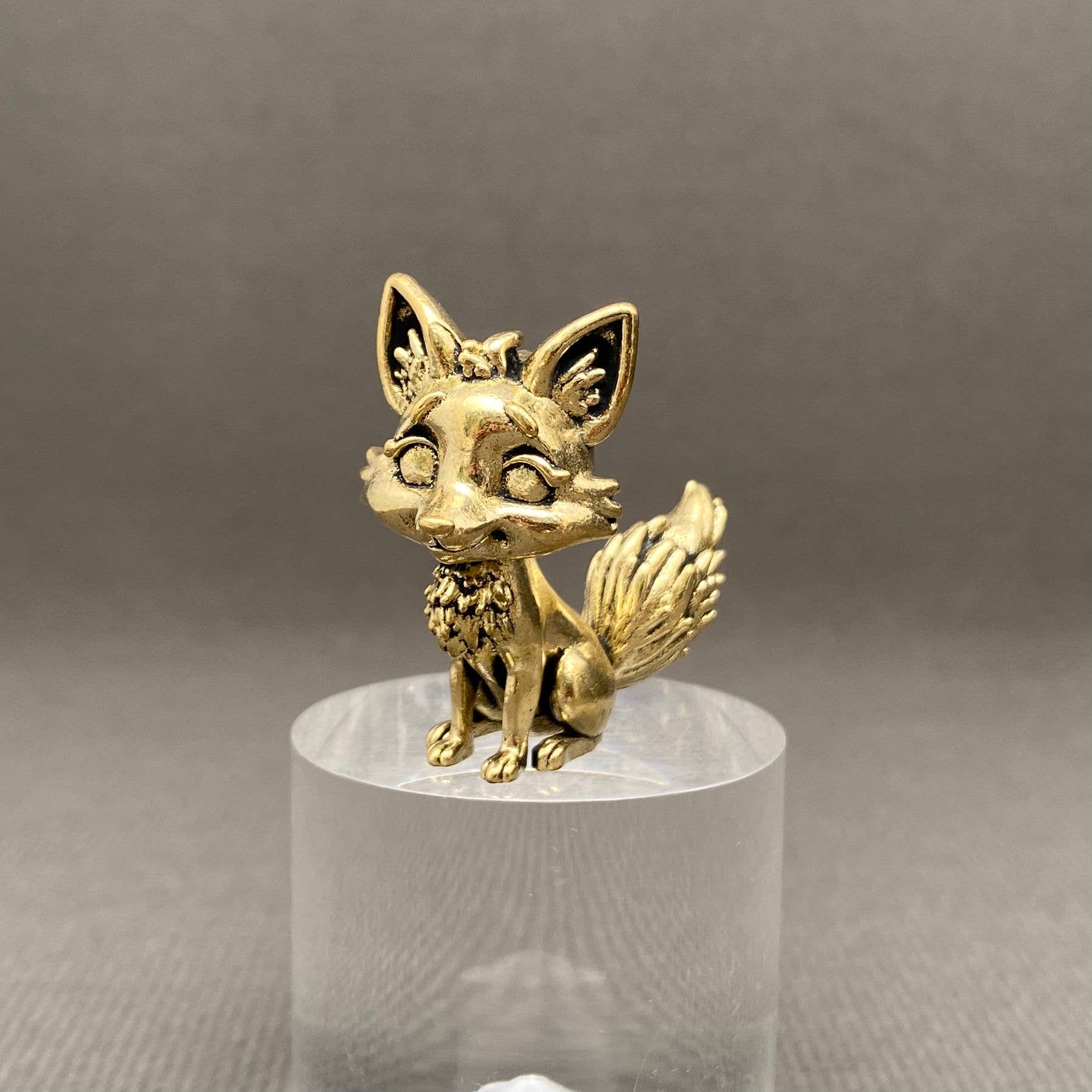 Fox | Brass Figurine - Spiral Circle