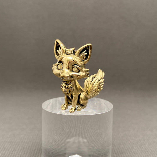 Fox | Brass Figurine - Spiral Circle