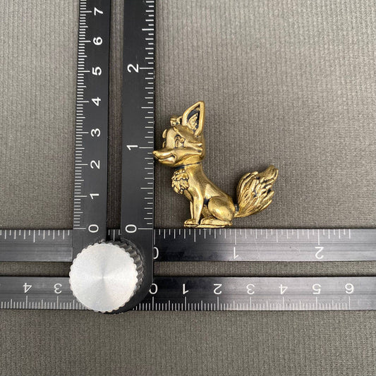 Fox | Brass Figurine - Spiral Circle