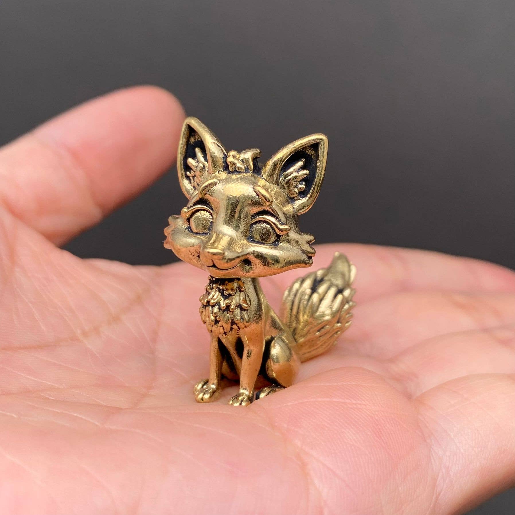 Fox | Brass Figurine - Spiral Circle