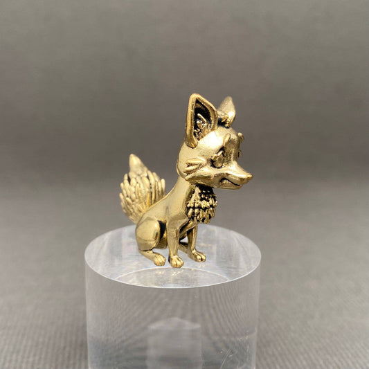Fox | Brass Figurine - Spiral Circle