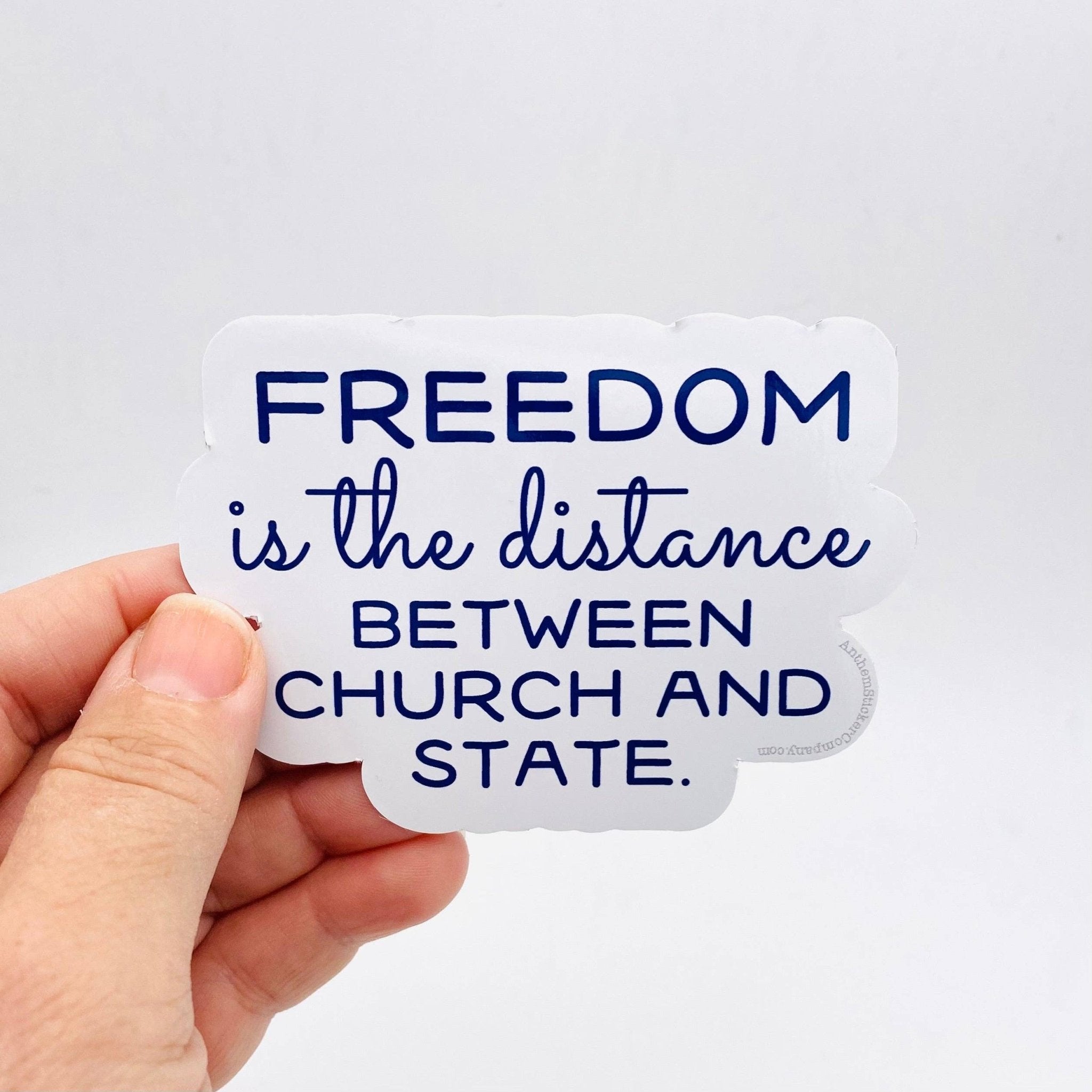 Freedom is the distance between church and state sticker - Spiral Circle