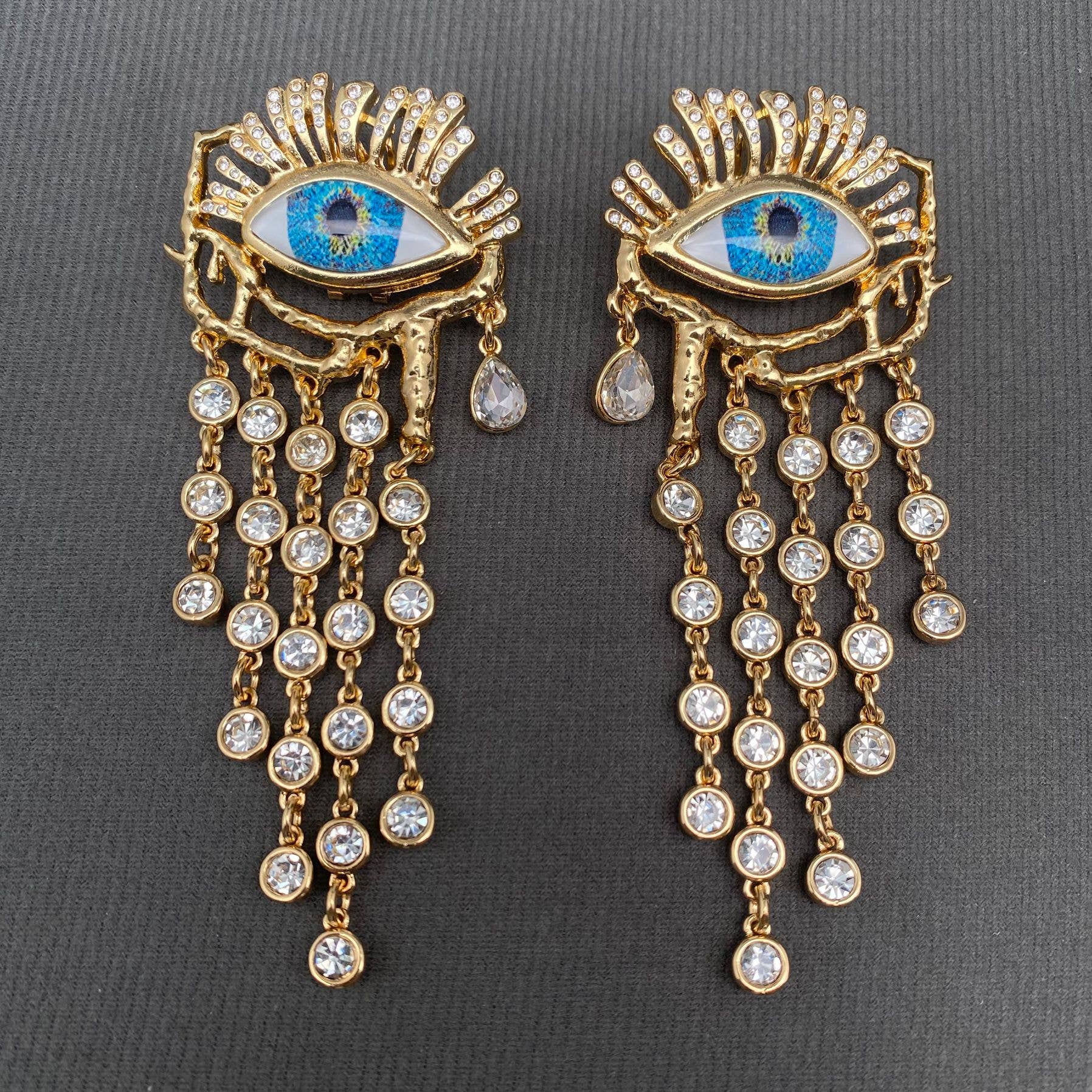 Fringe Eyes Earrings - Spiral Circle