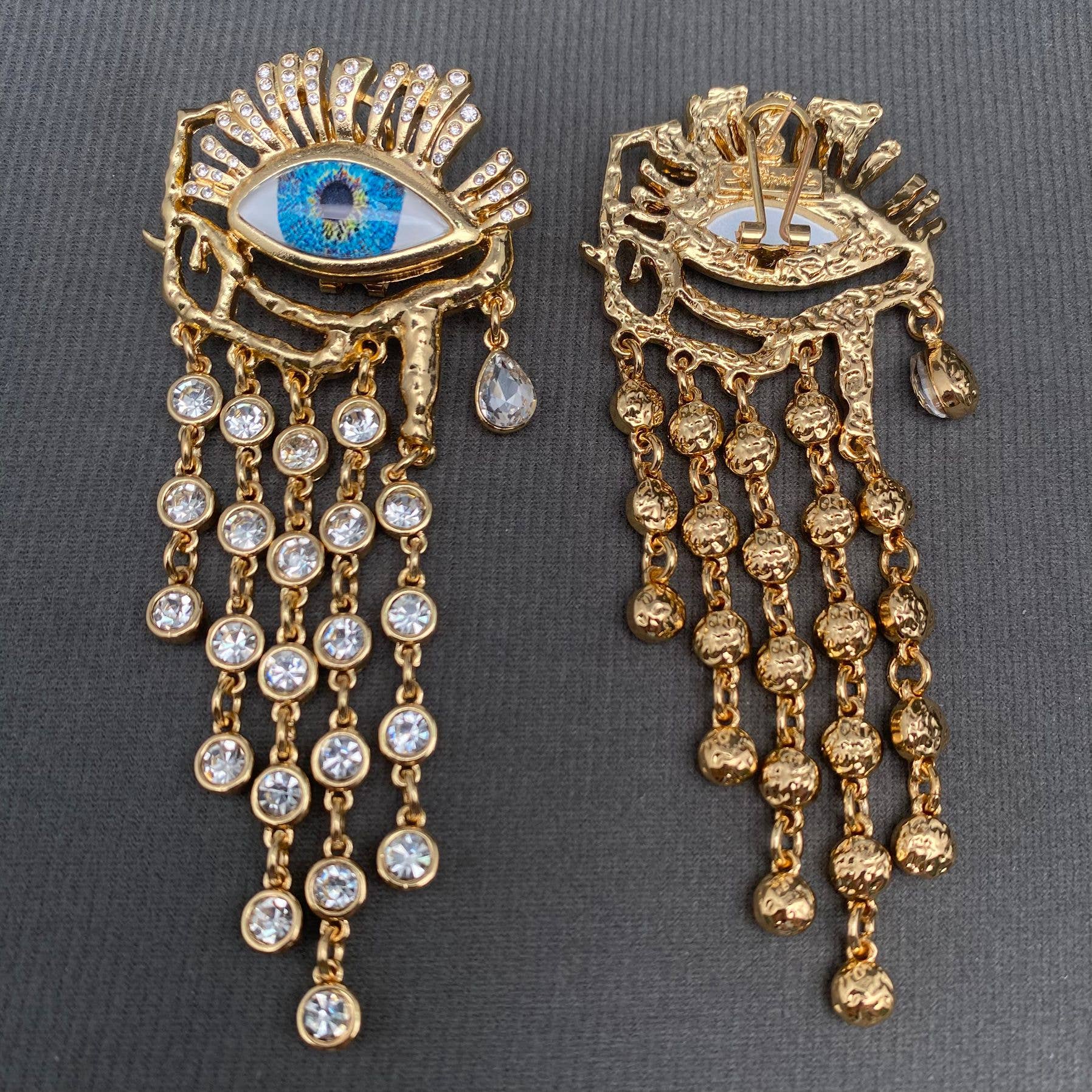 Fringe Eyes Earrings - Spiral Circle