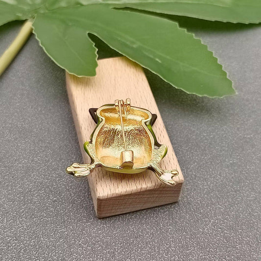 Frog Wearing Glasses Enamel Brooch - Spiral Circle