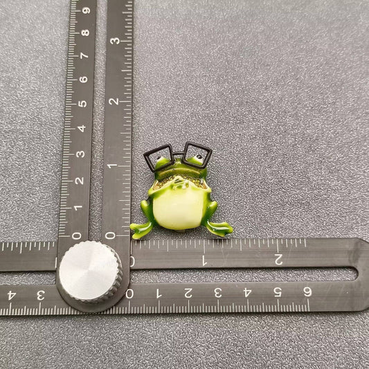 Frog Wearing Glasses Enamel Brooch - Spiral Circle