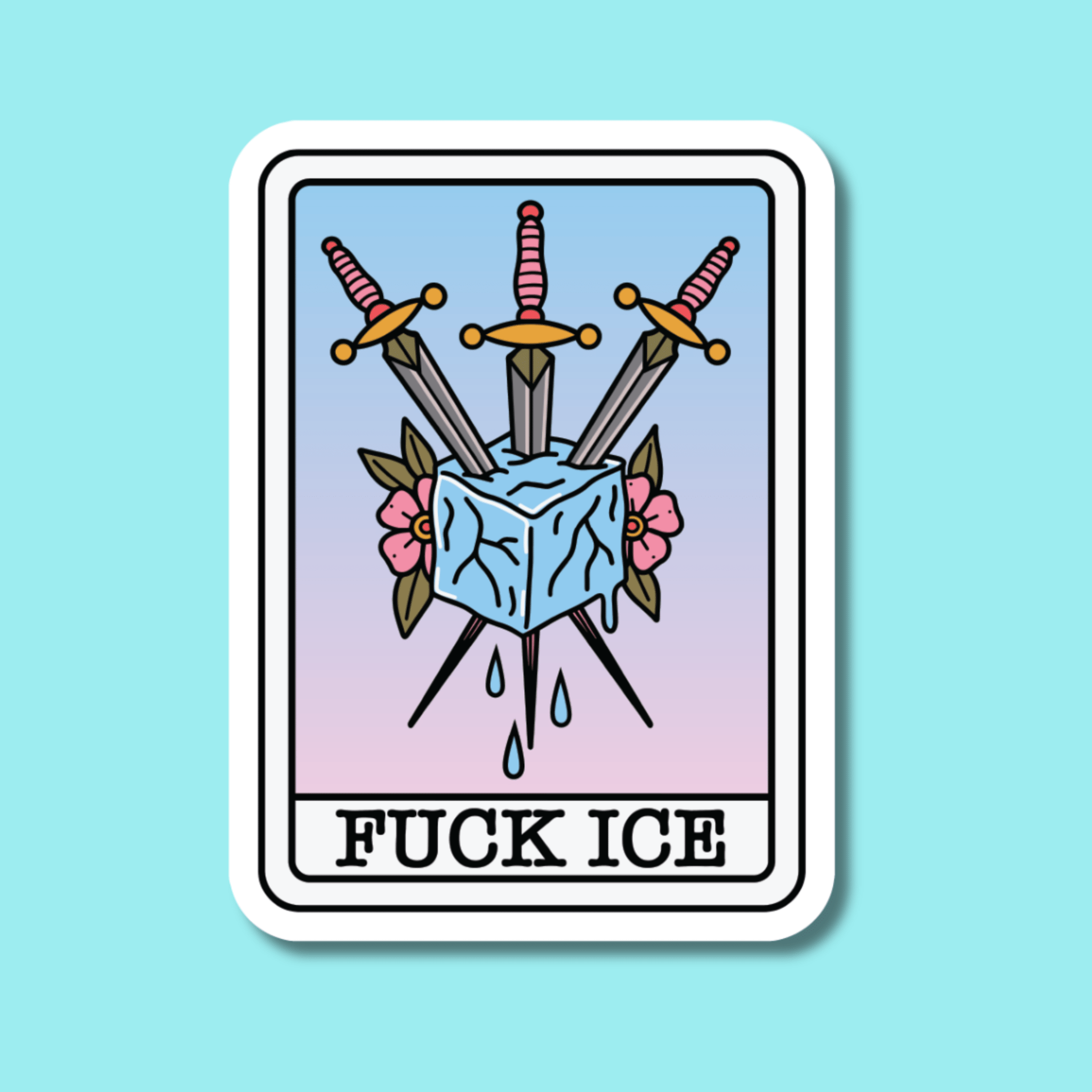 Fuck Ice Tarot Sticker - Spiral Circle