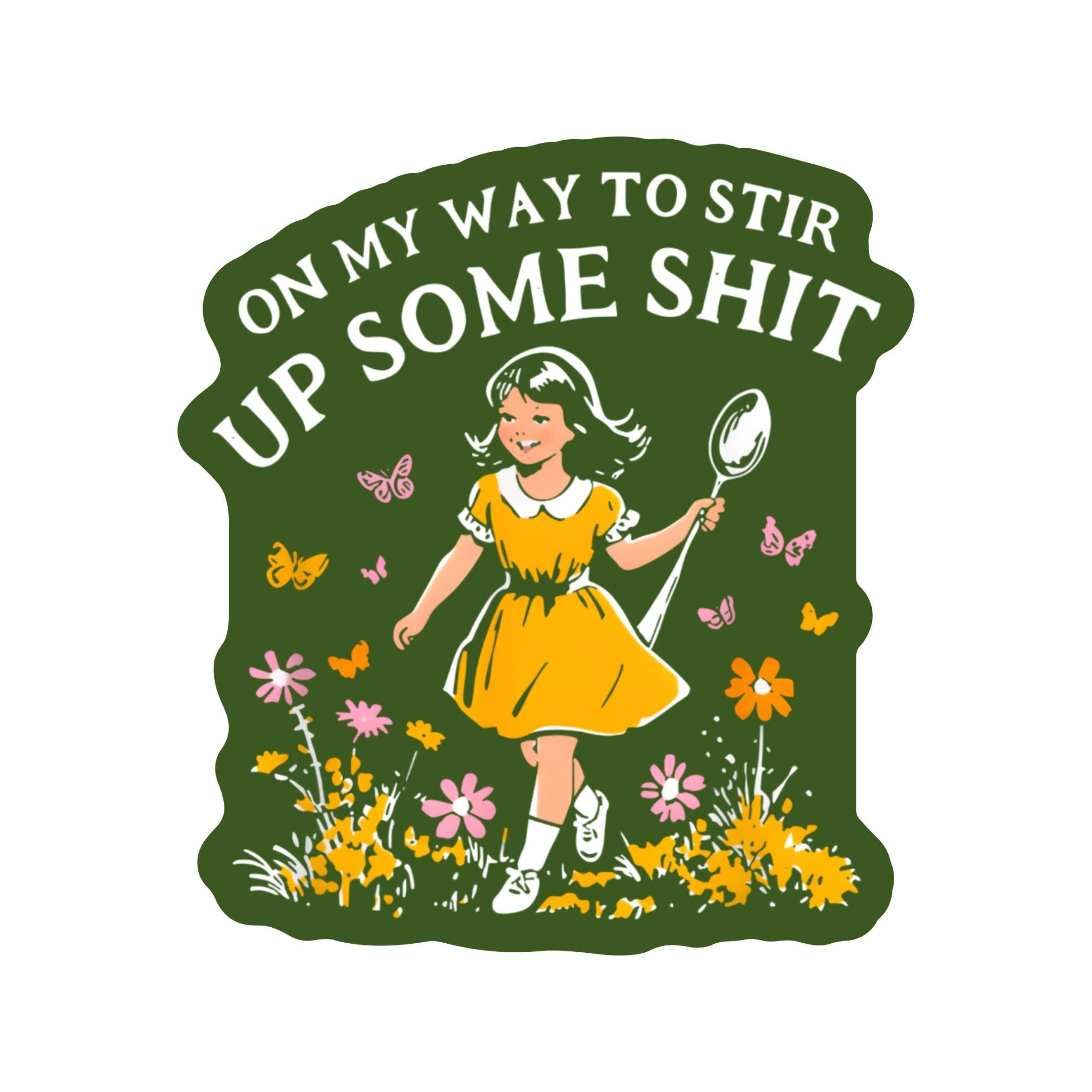 Funny Swear Flower Nature Shit High Quality Vinyl Sticker - Spiral Circle