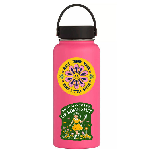 Funny Swear Flower Nature Shit High Quality Vinyl Sticker - Spiral Circle