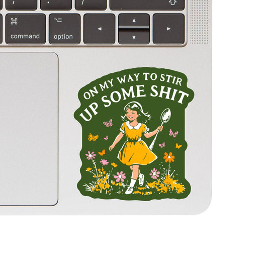 Funny Swear Flower Nature Shit High Quality Vinyl Sticker - Spiral Circle