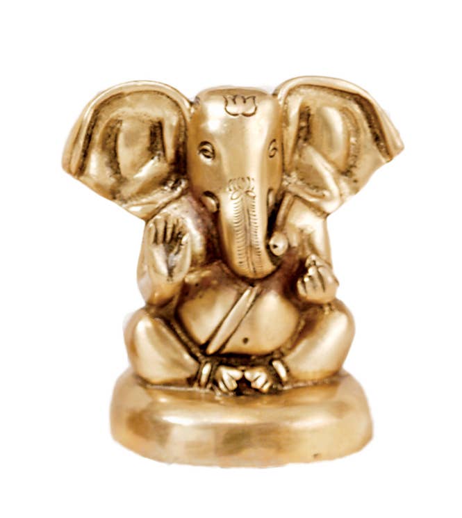 Ganesh Statue w/Large Ears - Spiral Circle