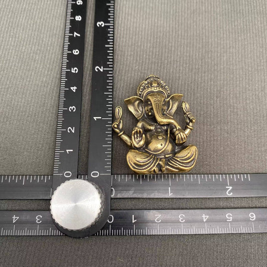 Ganesha | Brass Figurine - Spiral Circle