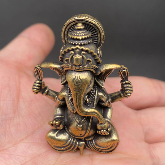 Ganesha | Brass Figurine - Spiral Circle