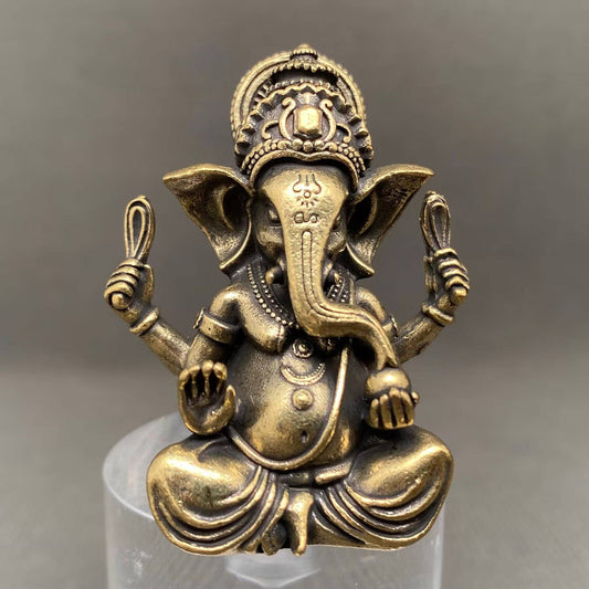 Ganesha | Brass Figurine - Spiral Circle