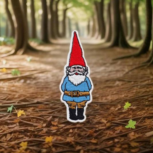 Garden Gnome | Iron - on Patch - Spiral Circle