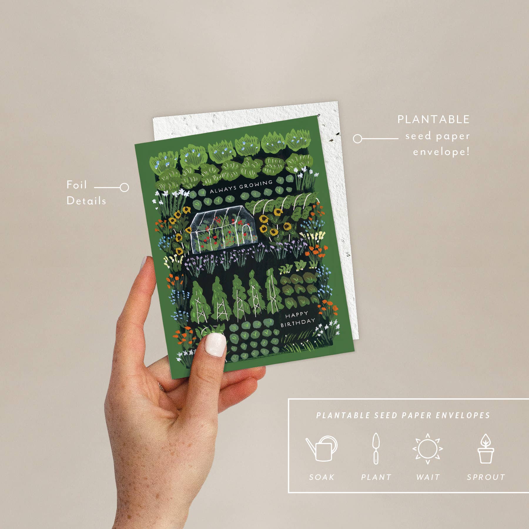 Garden Greenhouse - Birthday Card - Spiral Circle