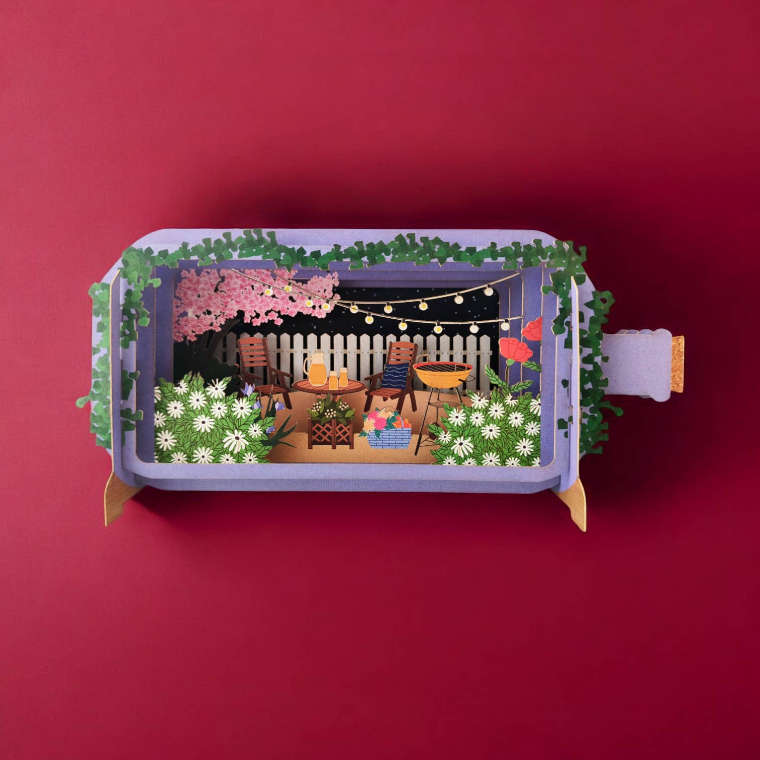 Garden | Message in a Bottle Pop Up Card - Spiral Circle