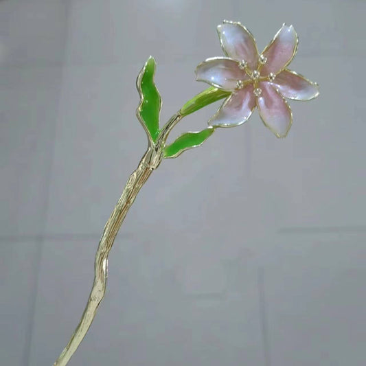 Gardenia Flower Hairpin - Spiral Circle