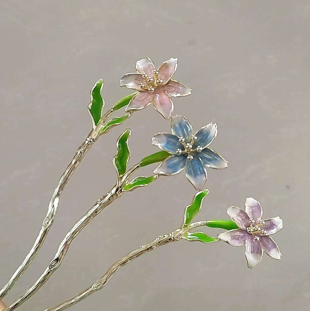 Gardenia Flower Hairpin - Spiral Circle